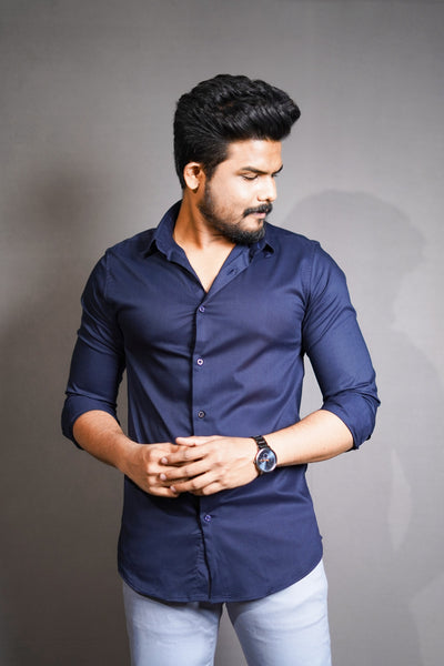 UNITED CLUB Men Solid Casual Dark Blue Shirt - Buy UNITED CLUB Men Solid  Casual Dark Blue Shirt Online at Best Prices in India | Flipkart.com